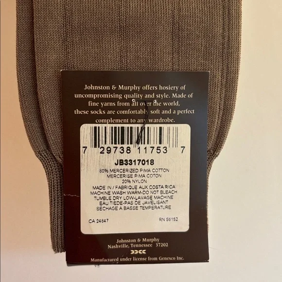 NWT Johnston & Murphy over the calf socks in taupe - Picture 5 of 12